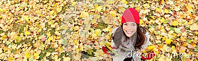 Autumn / fall banner background texture woman