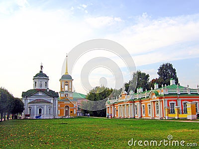 Autumn in Kuskovo park in Moscow.