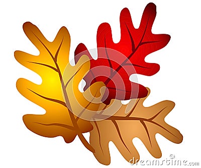 Autumn Oak Tree Leaves Clipart Royalty Free 