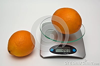 Average weight of orange.