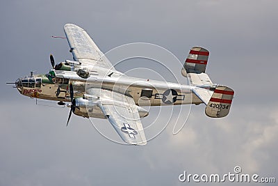 A B-25 Mitchell bomber in flight