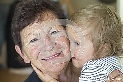 Baby boy and grandmother