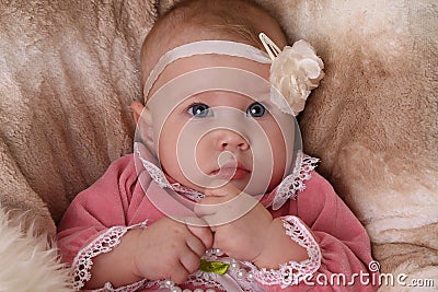 Baby girl with flower headband