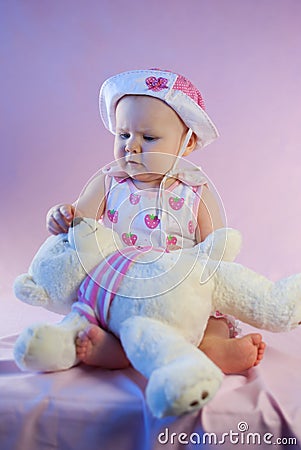 Baby girl pink teddy bear