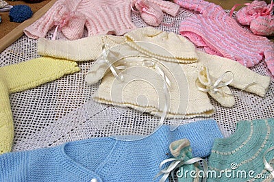 Baby knitted clothes;