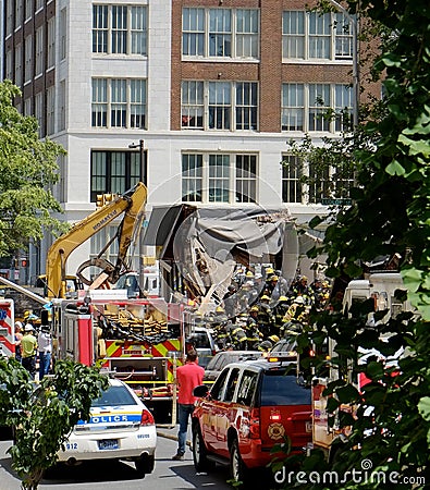 Back end of the building that collapsed