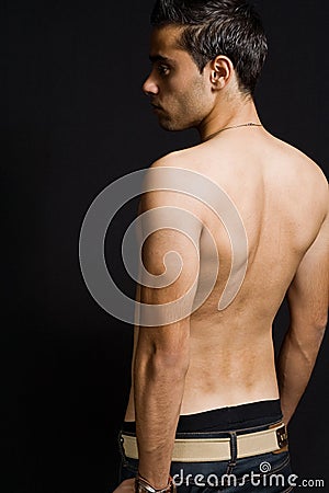 Back of masculine sexy man