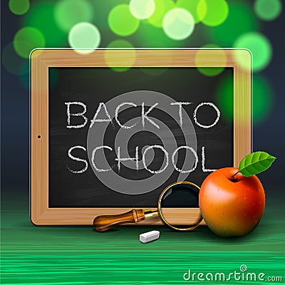 Back to school, written on blackboard with chalk