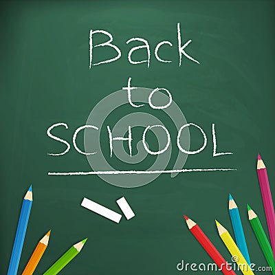 Back to school written on blackboard