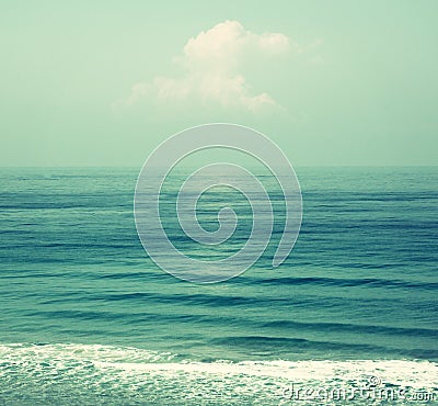 Background beach and sea waves , vintage filter.