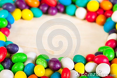 Background from colorful sweets of sugar candies