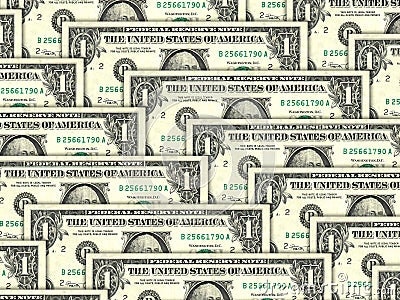 Background of money pile 1 USA dollars