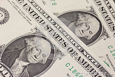 Background with money US dollar bills (1$)