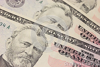 Background with money US dollar bills (50$)