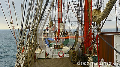 Background - old sailing ship rigging