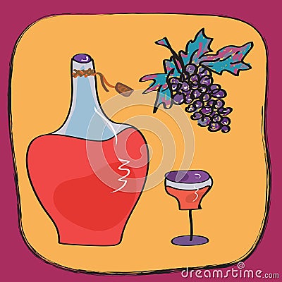 Background with wine bottle