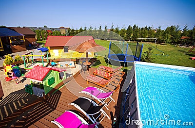 Backyard with swimming pool