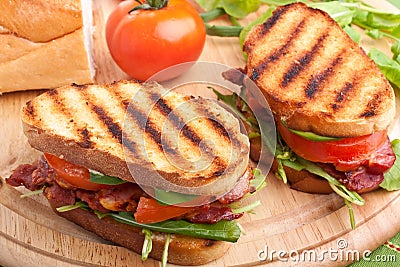 Bacon, lettuce and tomato sandwiches