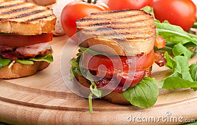 Bacon, lettuce and tomato sandwiches