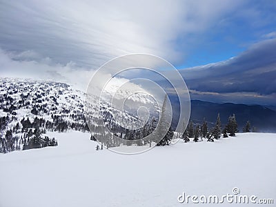 Bad weather in mountains