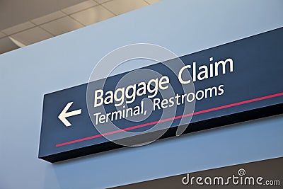 Baggage claim sign