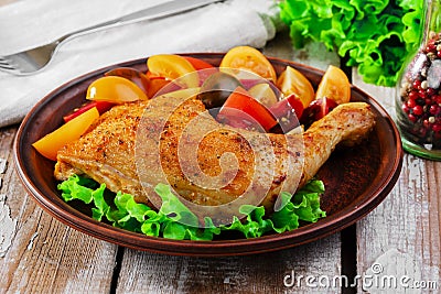 Baked chicken leg