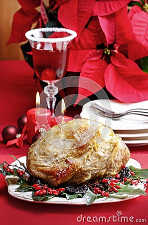 Baked pork with dried plums
