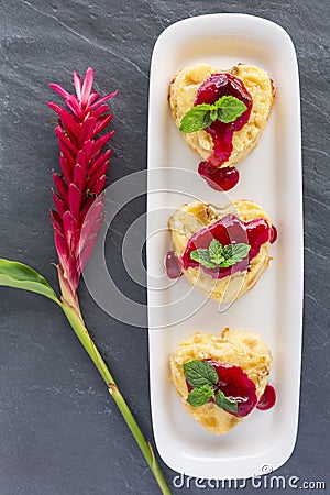 Baked Pudding in heart shape