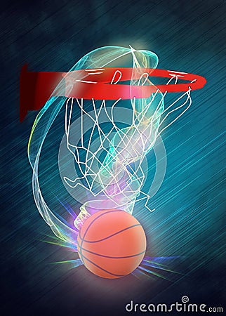 Baketball hoop and ball background