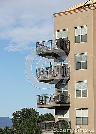 Balconies on modern architecture Apartment Complex