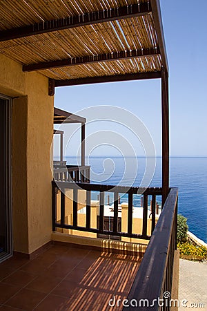 Balcony with sea view in Greece