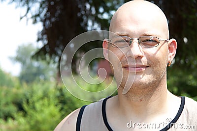 Bald man portrait