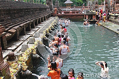 Bali people bathing