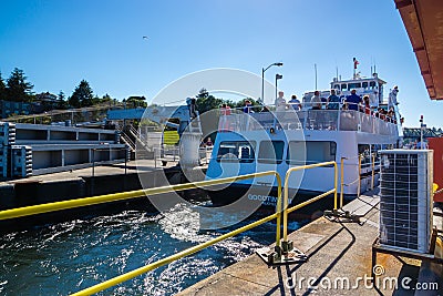 Ballard Lock Cruise Ship In Lock