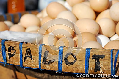 Balut (duck egg) in market