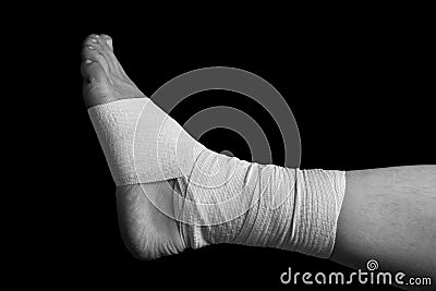 Bandaged leg