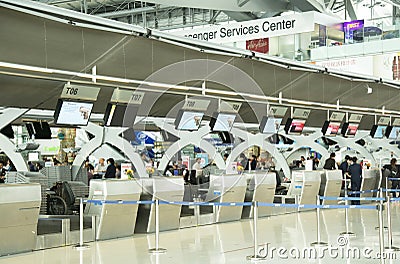 Bangkok airport check-in counter