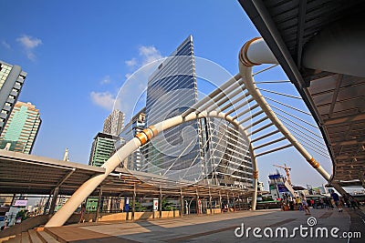 Public sky walk architecture like spider in Bangkok