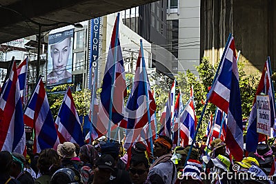 Bangkok, Thailand – January 30: protesters shut down Bangkok t