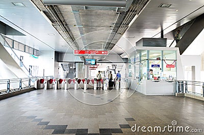 Bangkok,Thailand:Entrance of the Airport Link Paya