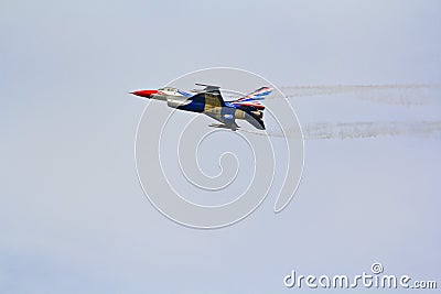 BANGKOK, THAILAND - JULY 02: F-16 of Royal Thai air force show festival