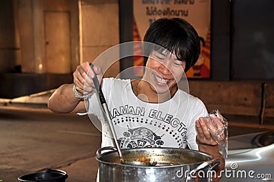 Bangkok, Thailand: Smiling Man at Restaurant