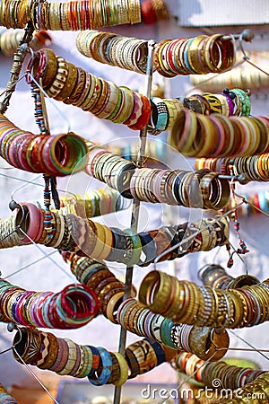 Bangles ornaments on the market in India