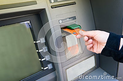 Bank card into ATM