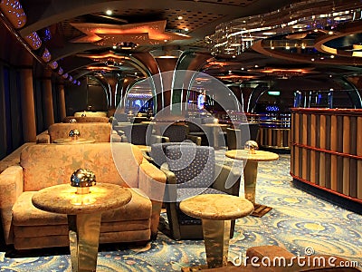 Bar interior on the cruise ship