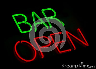 Bar open neon sign