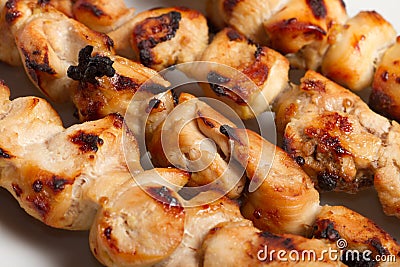 Barbecue chicken kebabs skewers