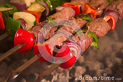 Barbecue on skewers