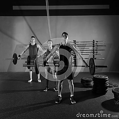 Barbell weight lifting group workout exercise gym