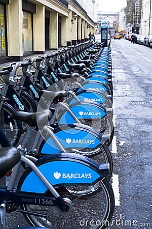 Barclays bikes in London